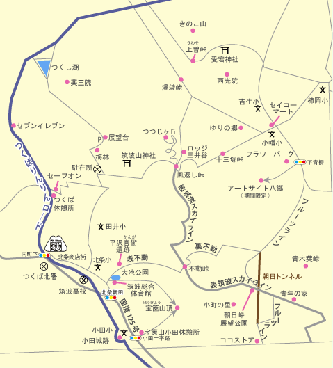 筑波山周辺のサイクリングマップ(2013/8/23更新)